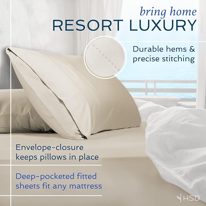 Hotel Sheets Direct 4 Piece Bed Sheet Set California King Size, 100% Viscose - Image 4