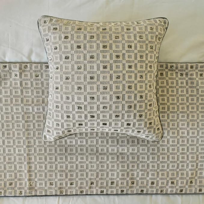 The HomeCentric King/Queen/Twin Grey Designer Twin 53"x18" Bed Runner Without - Image 3