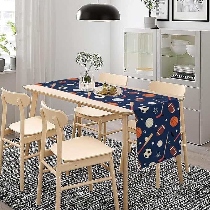 Sport Table Runner Basketball Soccer Baseball Football Hockey Sports Game Days - Image 3