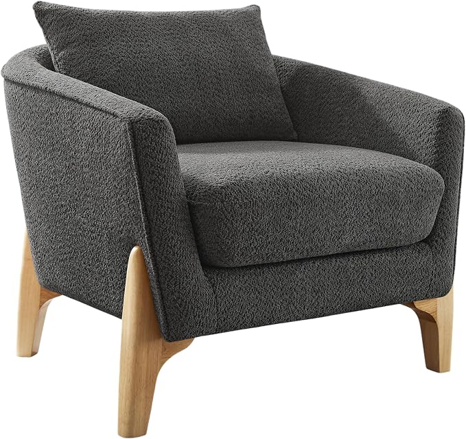 VANOMi Modern Accent Chairs, Sherpa Armchair - Image 4