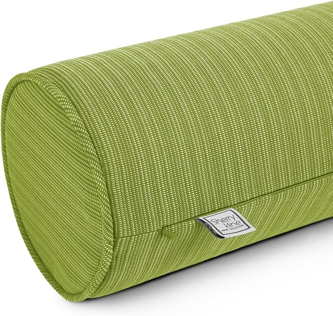 Sherry Kline Island Breeze Indoor/Outdoor Corded Neck Bolster Kiwi 6"x 18" Set - Image 2