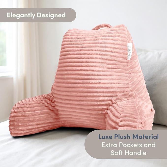Nestl Reading Pillow with Shredded Memory Foam, Luxe Cut Plush Back Pillow - Image 2
