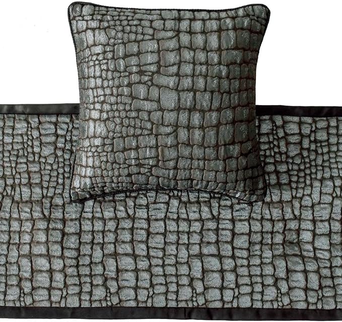 The HomeCentric King/Queen/Twin Blue & Grey Designer Twin 53"x18" Bed Runner - Image 3