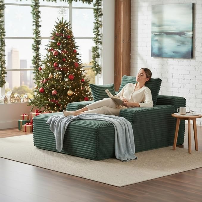 Chaise Lounge Chair Indoor, Oversized Comfy Fluffy Cloud Couch by Outdoorchairs