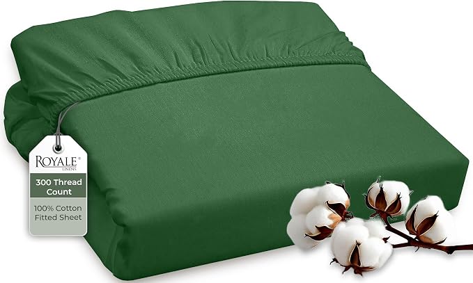 ROYALE LINENS 300 Thread Count 100% Long Staple Combed Cotton Fitted Sheet King by ROYALELINENS