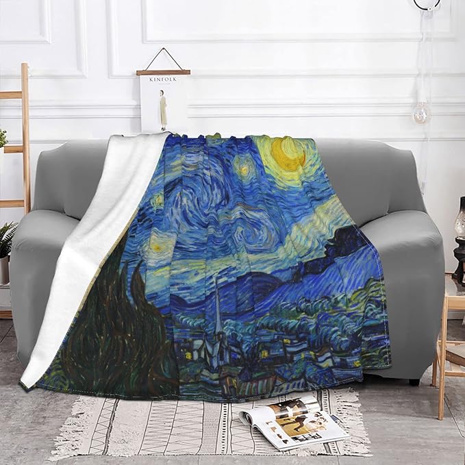 Starry Night Soft Blanket All Season Fuzzy Throw Warm Lightweight Blanket - Image 2