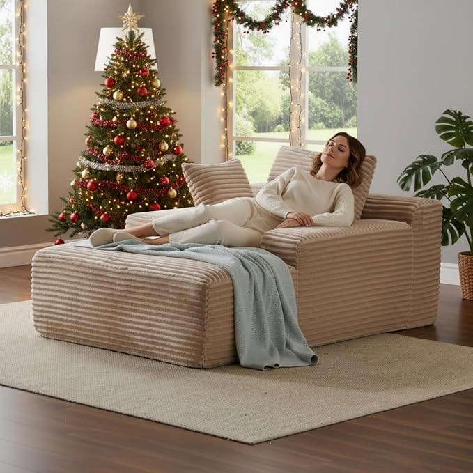 Chaise Lounge Chair Indoor, Oversized Comfy Fluffy Cloud Couch by Outdoorchairs
