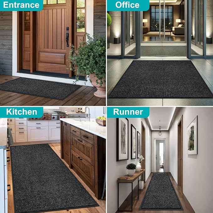 Azadx 2'x4' Indoor Outdoor Door Mat Heavy Duty Front Door Mat Ultra Absorbent - Image 7