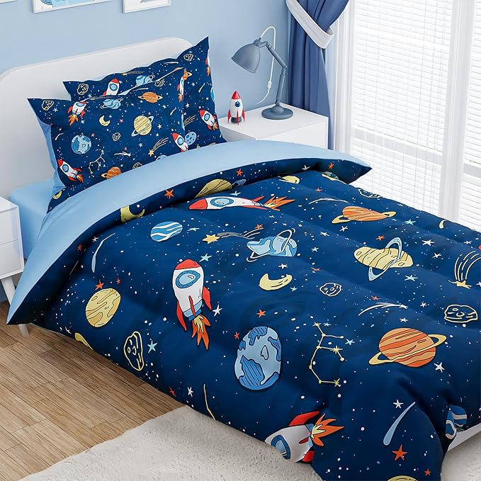 SANDJEST Outer Space Comforter Set Twin Size 68x86in - Image 5