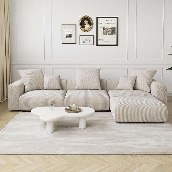 JACH Sectional Couch with 5 Pillows, Luxurious Modular Sectional Couch with by Unknown