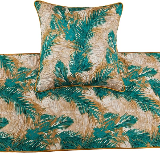 The HomeCentric King/Queen/Twin Green Decorative CA King 86"x18" Bed Runner - Image 2
