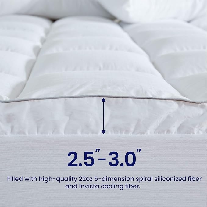 SLEEP ZONE Twin XL Cotton Mattress Pad - Image 4