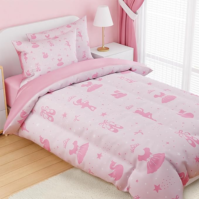 SANDJEST Ballerina Comforter Set Full Size 98x86in - Image 5