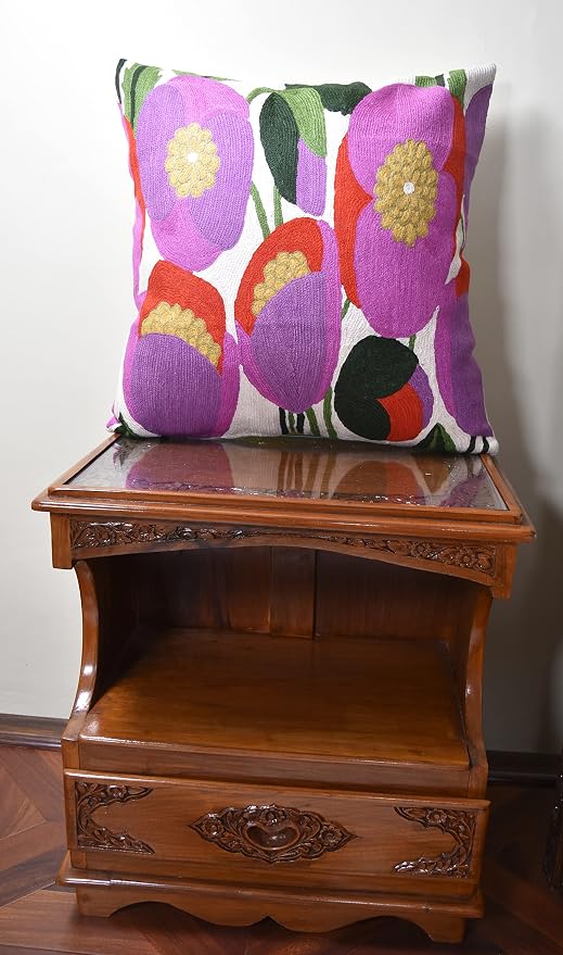 Lily Pink Flower Pillow Cover | Suzani Accent Pillow | Outdoor Floral Pillows | - Image 9