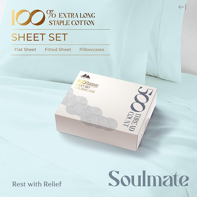 Mayfair Linen 500 Thread Count Split King Sheets Sets - Image 4
