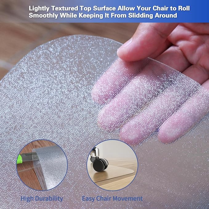 Amyracel Chair Mat for Hardwood Floor, 45” x 53” Clear Desk Chair Mat for - Image 3