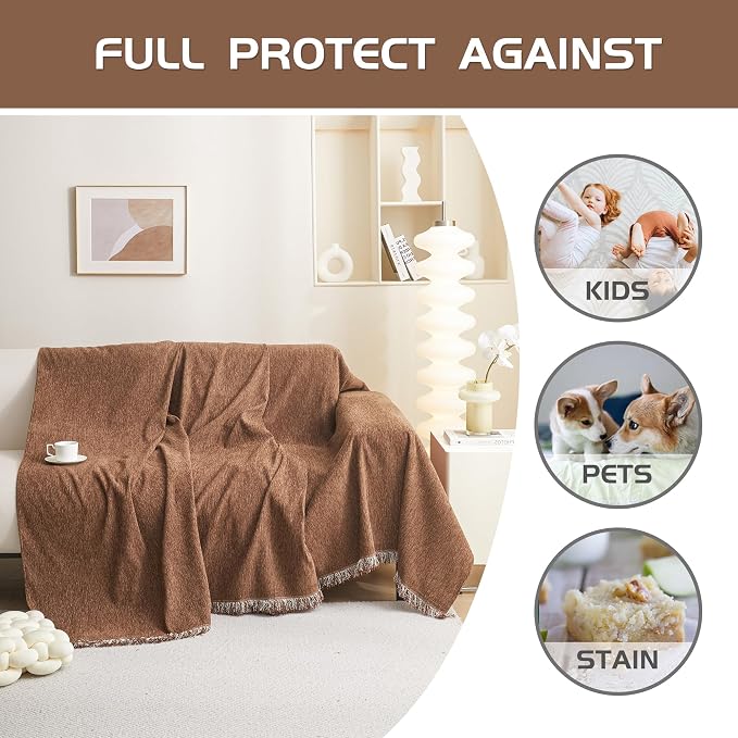 MEETSKY Couch Covers Sofa Slipcover Couch Protector Covers, Universal Fit - Image 3