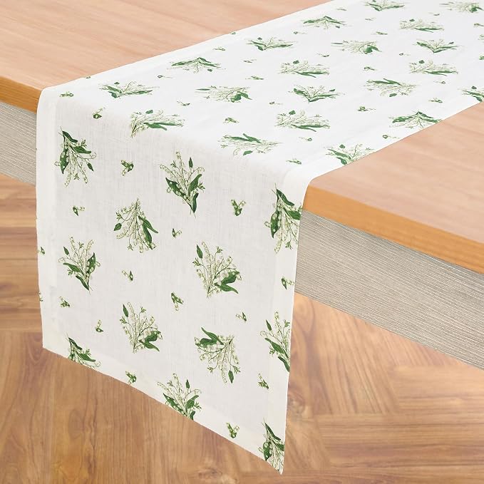 Solino Home Lily Floral Print Table Runner 120 Inches Long - Image 2