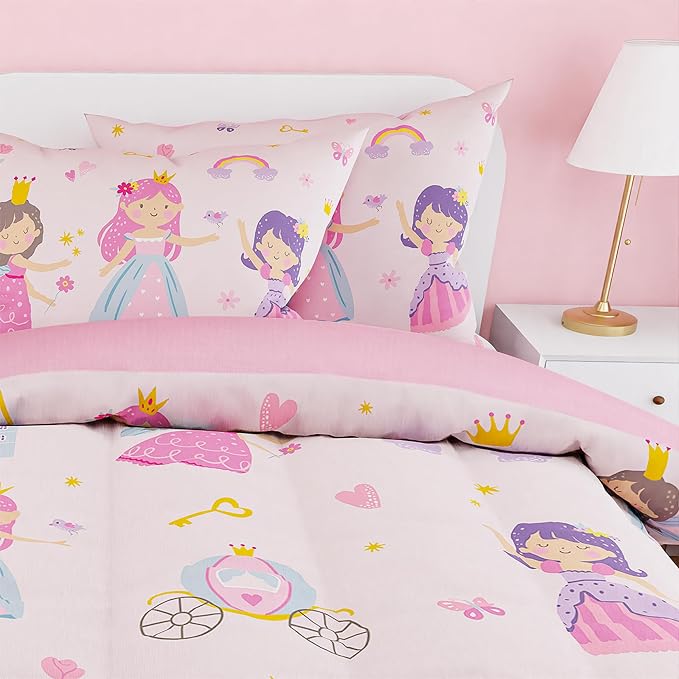 SANDJEST Princess Comforter Set Full Size 98x86in - Image 4