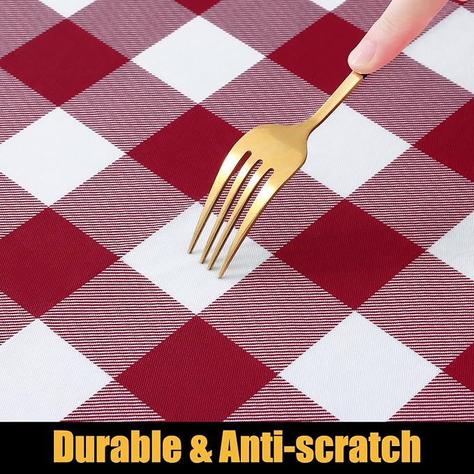 Smiry Rectangle Picnic Table Cloth, Elastic Waterproof Fitted Vinyl Tablecloths - Image 8