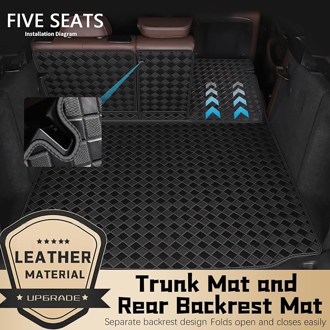 Cargo Mat & Backrest Mats for 2024 2025 Lincoln Nautilus Accessories, All - Image 2
