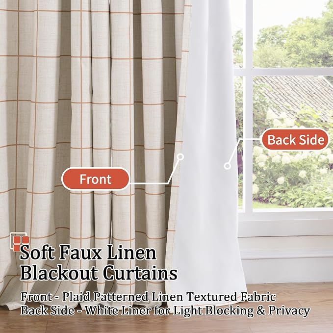 Linen Blackout Curtains for Living Room - Image 3
