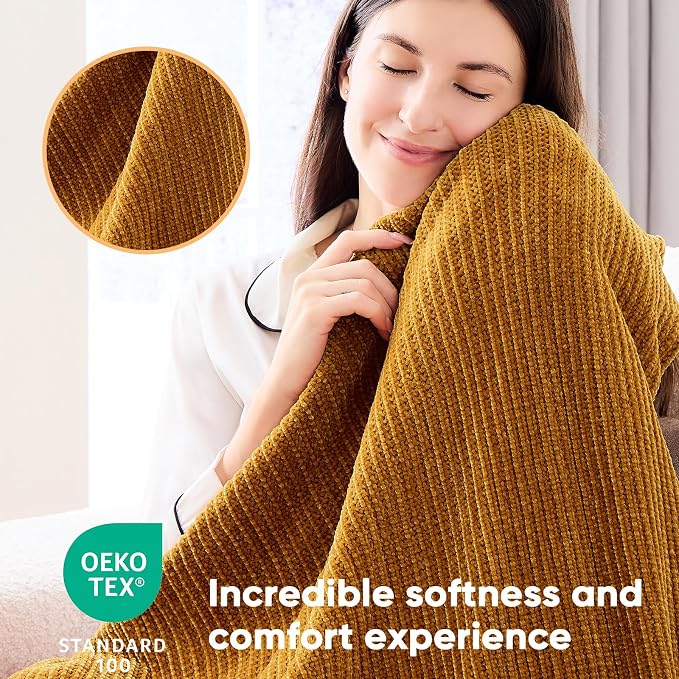 inhand Brown Throw Blanket for Couch Bed, Fall Home Decorative Soft Chunky - Image 2