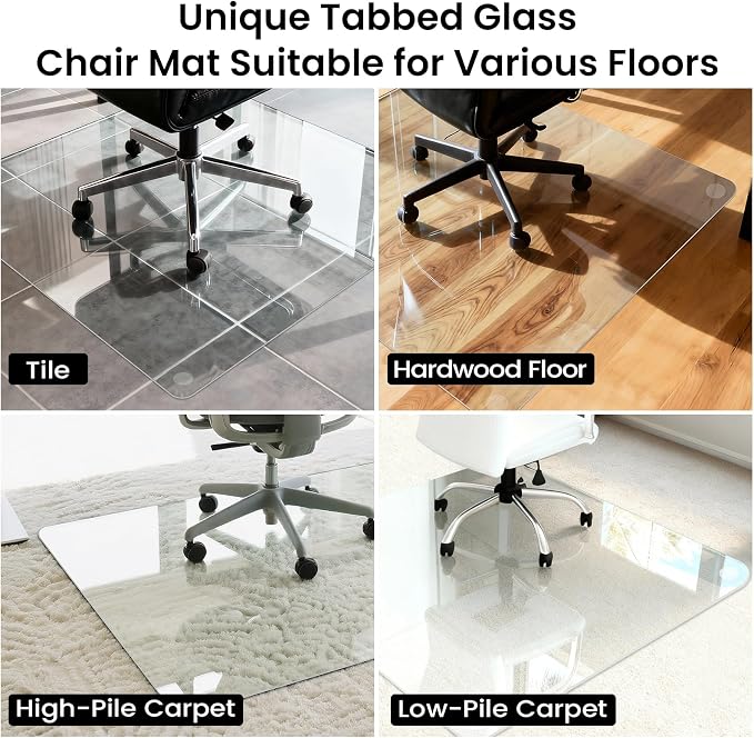 Tempered Glass Chair Mat, 1/5" Thick Clear Floor Mat - Image 5