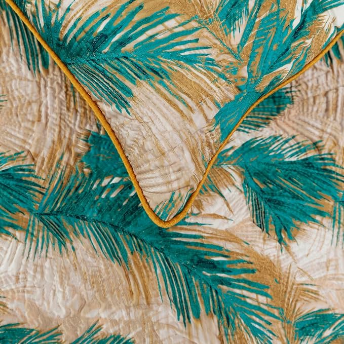 The HomeCentric King/Queen/Twin Green Decorative Queen 74"x18" Bed Runner - Image 3