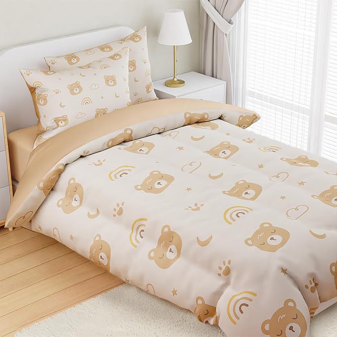 SANDJEST Bear Comforter Set Twin Size 68x86in - Image 5