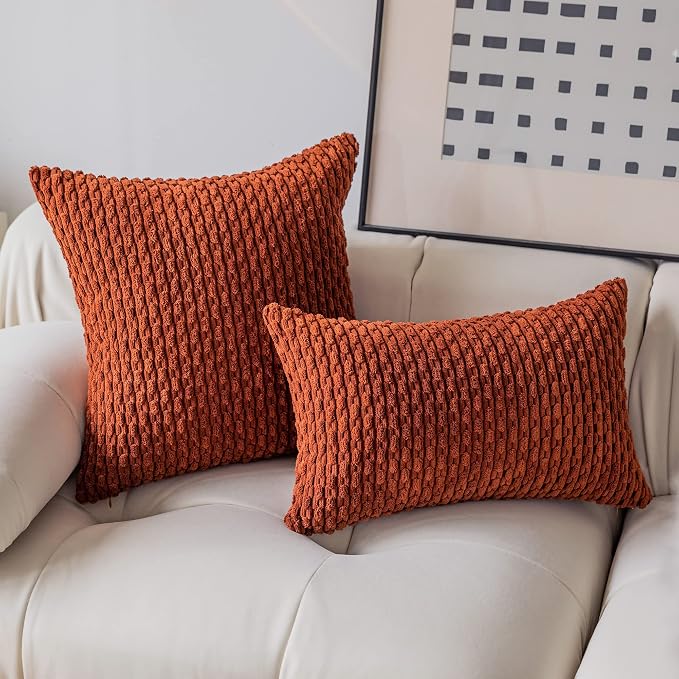 Kevin Textile Fall 12x20 Inch Pillow Cover 1 Pack Boho Decorative Soft Striped - Image 2