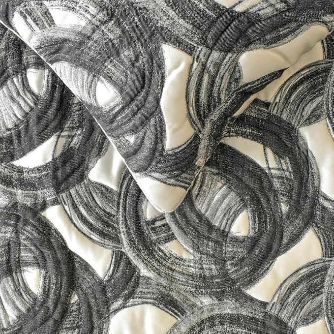 The HomeCentric King/Queen/Twin Black Decorative Twin 53"x18" Bed Runner - Image 2