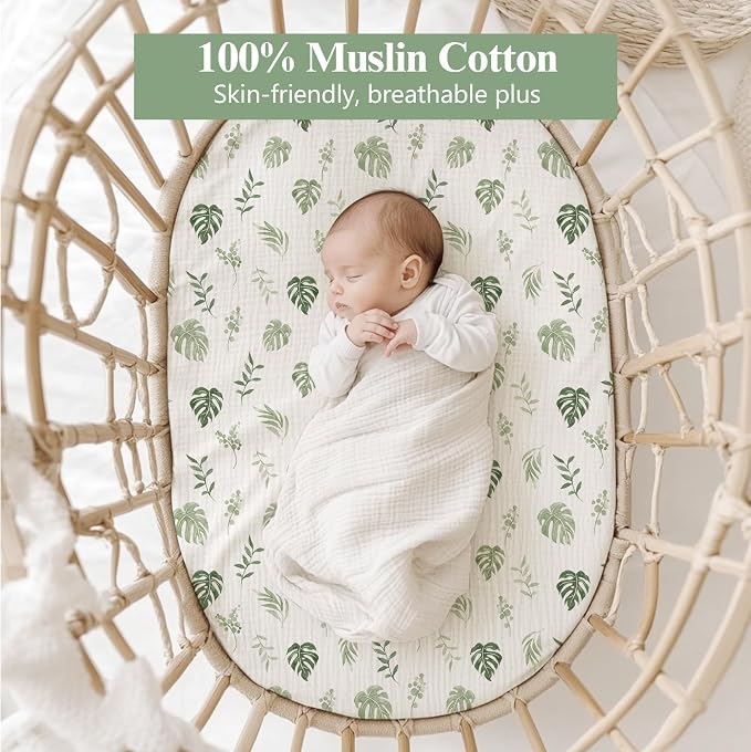 Baby Muslin Bassinet Sheets 3 Pack - Image 3