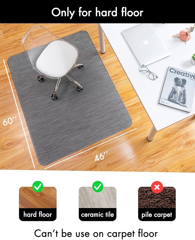 Office Chair Mat for Hardwood Floor Under Desk Computer Rolling Chair Mat for - Image 3