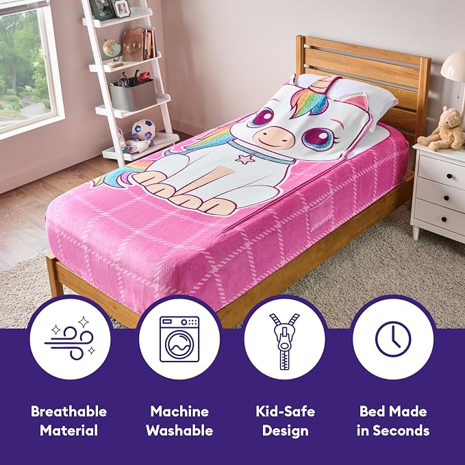 Bleacher Creatures ZippySack Twin Bed Zip-Up Bedding – Super Soft Fleece Fitted - Image 4
