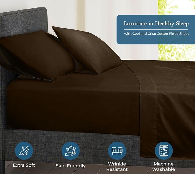 Royale Linens 400 Thread Count 100% American Grown Cotton Fitted Sheet Queen - Image 3