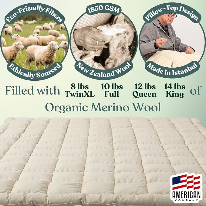 Organic Merino Wool Mattress Topper - Image 8