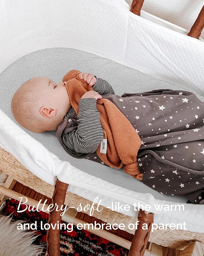 Bassinet Fitted Sheets for Delta Children and Simmons Kids, Fits 16 x 32 Inch - Image 3