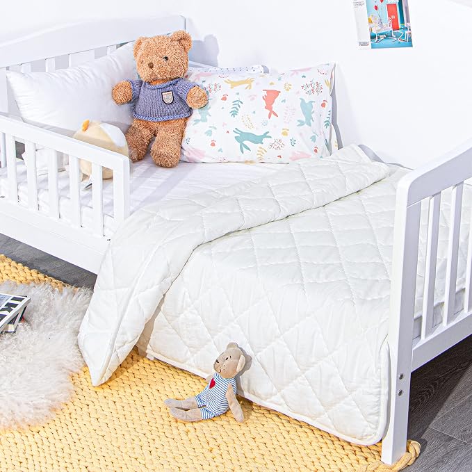 NTBAY Down Alternative Toddler Comforter, Lightweight and Warm Solid Color Baby - Image 5