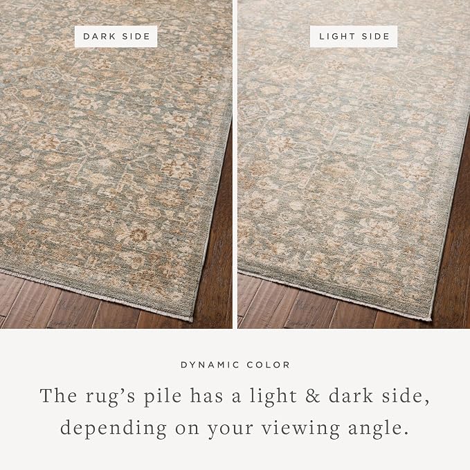 Loloi Chris Loves Julia Palma Collection PLM-05 Blue/Natural 2'-7" x 12'-0" - Image 3