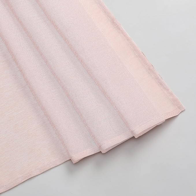 DONREN Peach Pink Sheer Window Scarf - Image 6