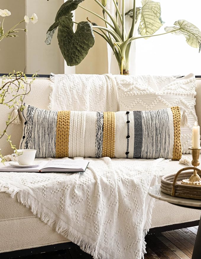 BlissBlush Fall Decorative Lumbar Throw Pillow Cover 14x36 Boho Long Cushion - Image 5