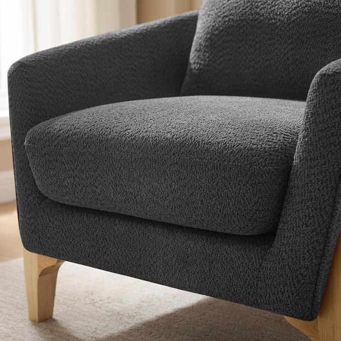 VANOMi Modern Accent Chairs, Sherpa Armchair - Image 5