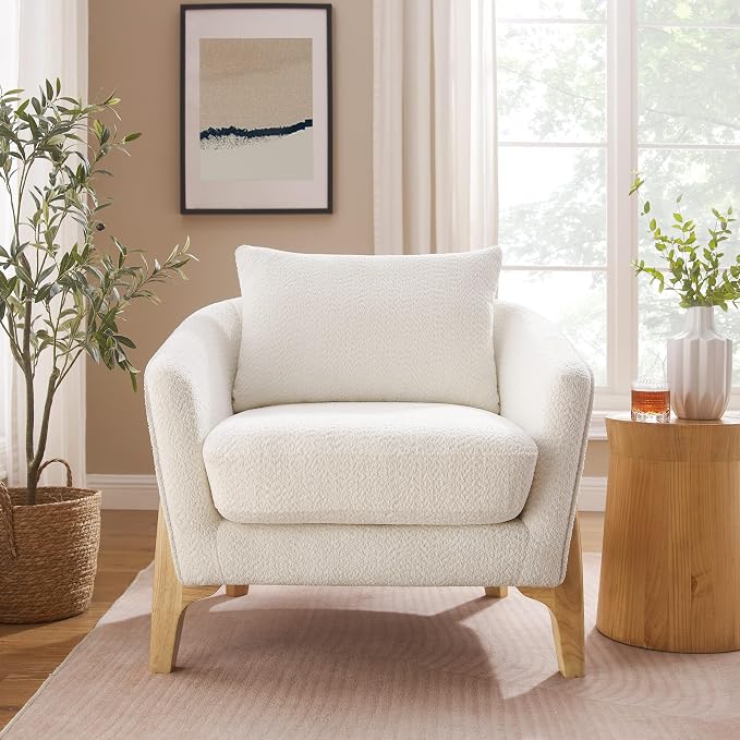 VANOMi Accent Chairs for Living Room, Sherpa Armchair - Image 7