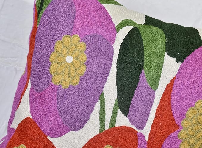 Lily Pink Flower Pillow Cover | Suzani Accent Pillow | Outdoor Floral Pillows | - Image 6