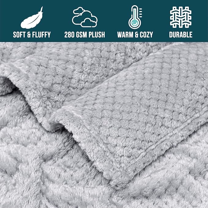PAVILIA Light Gray Throw Blanket - Image 4