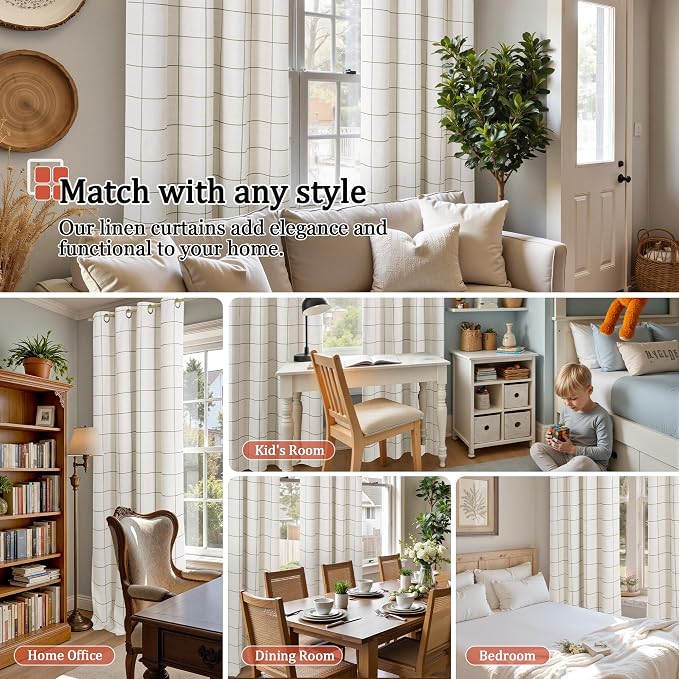 Linen Blackout Curtains for Living Room - Image 4