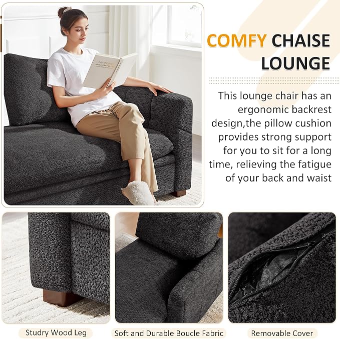 VANOMi Oversized 70.47'' Chaise Lounge Chair Indoor - Image 4