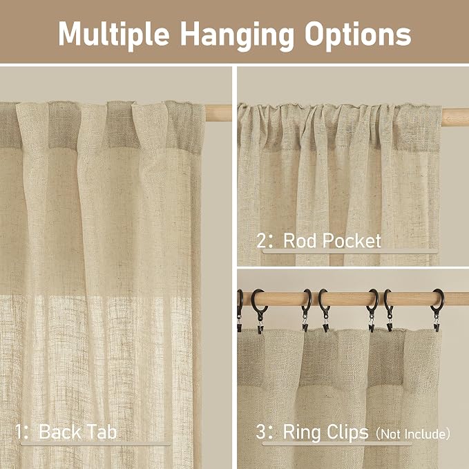 LAMIT Extra Wide Linen Curtains - Image 3