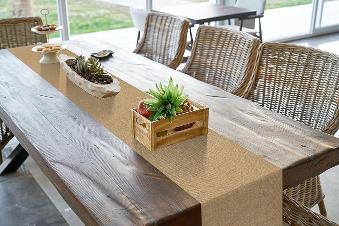 10 Pack Natural Burlap Table Runners, 12 x 108 Inch Rustic Jute Table Runner - Image 3